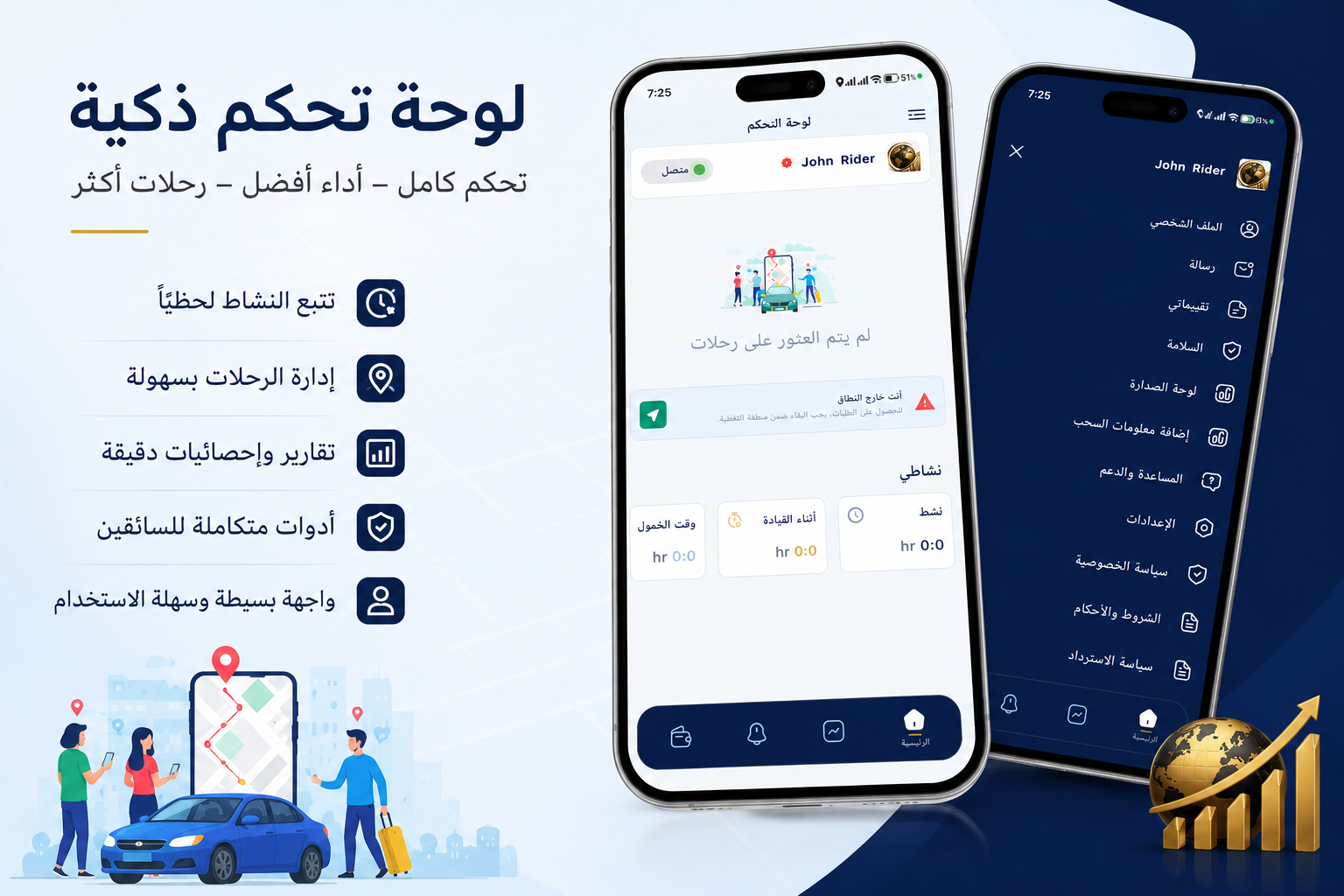 تطبيق السائق ولوحة تحكم ألو تاكسي